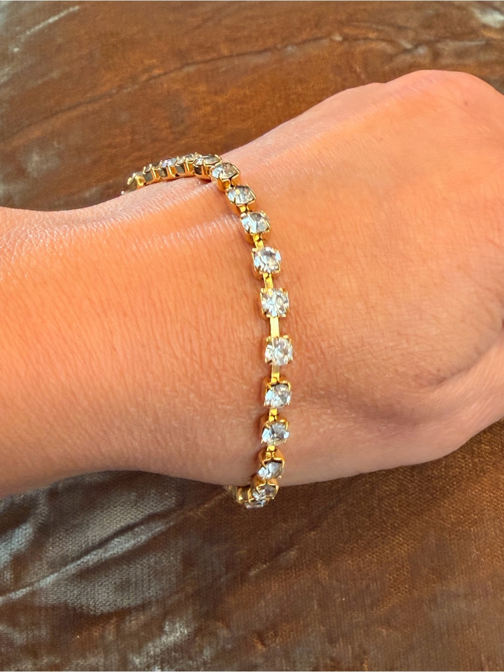 Gold Crystal Tennis Bracelet for Women - Sparkling Gold Bracelet 772